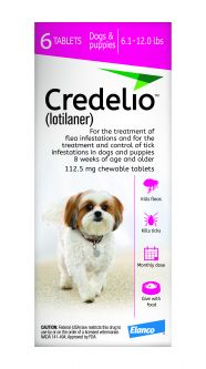 Credelio Chewable for Dogs 6.1-12 lbs 6 Tablets